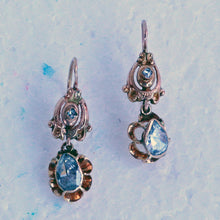 Antique Victorian Earrings 18k Gold Diamonds French Sleepers Dormeuse (7233)