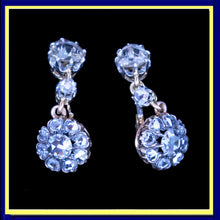 antique earrings gold diamonds French dormeuse sleepers floral 