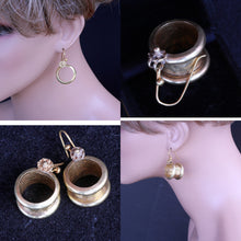 Antique Vintage Earrings 18k Gold Reels Can wear as Rings Indian Unisex (7247)