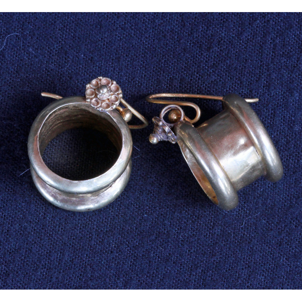Antique Vintage Earrings 18k Gold Reels Can wear as Rings Indian Unisex (7247)