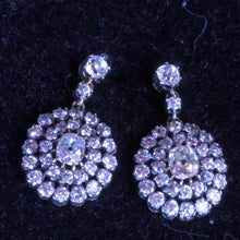 Antique Victorian Earrings Ear Pendants 5.29ct Diamonds Gold Silver English(7259)