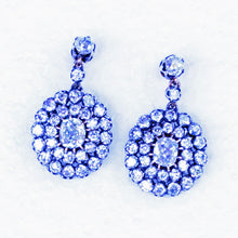 Antique Victorian Earrings Ear Pendants 5.29ct Diamonds Gold Silver English(7259)