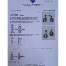 Antique Victorian Earrings Ear Pendants 5.29ct Diamonds Gold Silver English(7259)