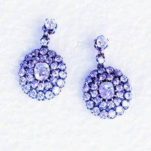 Antique Victorian Earrings Ear Pendants 5.29ct Diamonds Gold Silver English(7259)