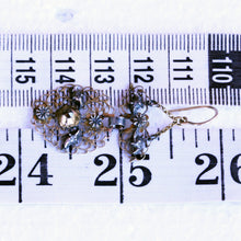 Antique Georgian Earrings Ear Pendants Gold Silver Diamonds Iberian 18C (7273)