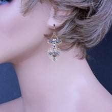 Antique Georgian Earrings Ear Pendants Gold Silver Diamonds Iberian 18C (7273)