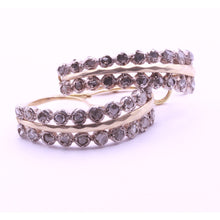 Antique Georgian earrings poissarde gold diamonds silver 18th century (7285)