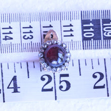 Antique Victorian earrings 18k gold diamonds garnet cabochons English (7286)