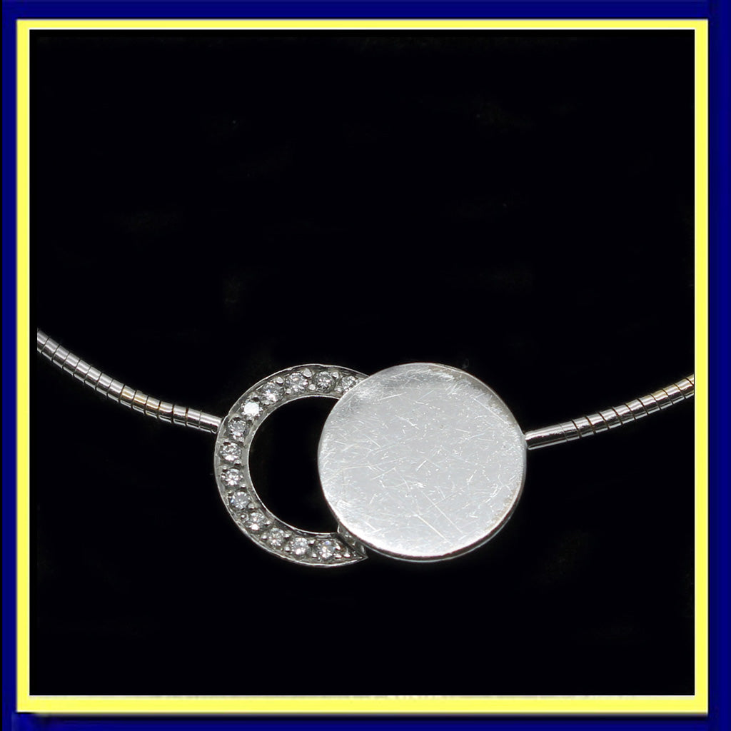 Dinh Van necklace pendant white gold diamonds vintage signed retired