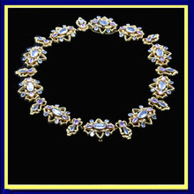 Antique Georgian Necklace Aquamarine pink topaz