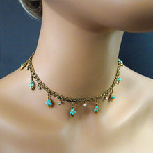 Antique Victorian Necklace 14k Gold Turquoise Pearls Revivalist (6504)