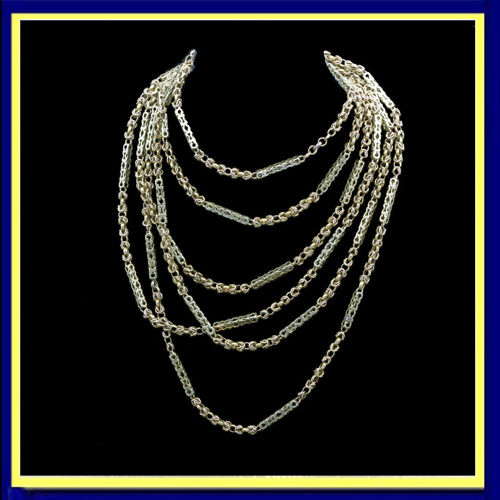 antique necklace long gold chain English Victorian jewelry