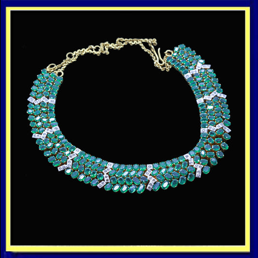 Emerald diamond necklace vintage