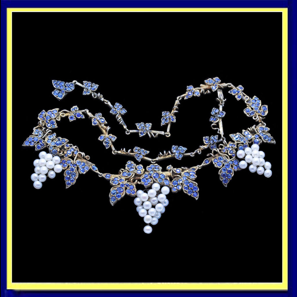 vintage necklace Mario Buccellati Sapphires Pearls