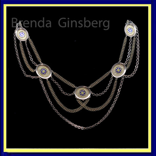 Antique Georgian necklace gold enamel French