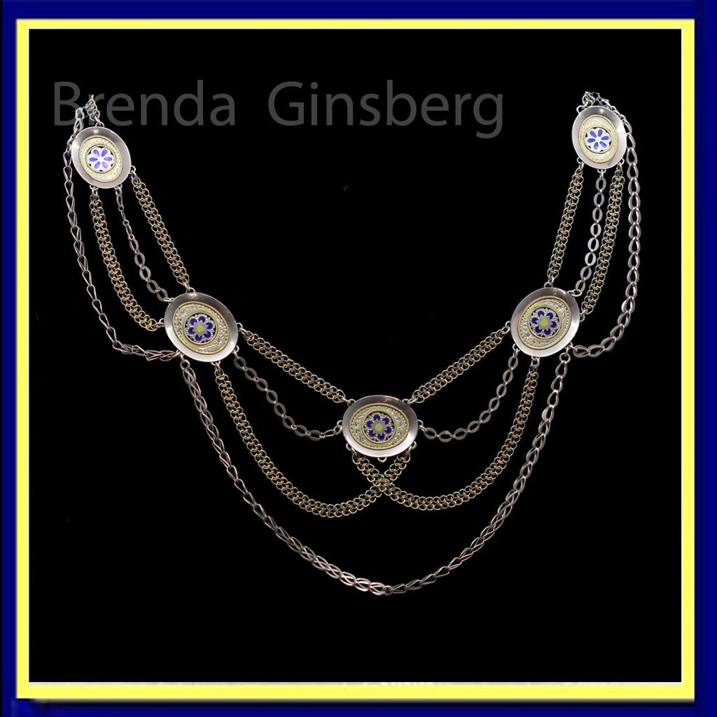 Antique Georgian necklace gold enamel French
