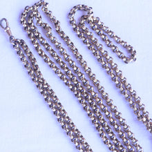 Georgian long chain necklace sautoir muff guard chain gold plated English (7272)