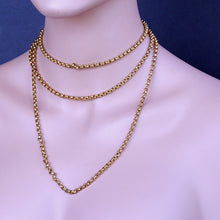 Georgian long chain necklace sautoir muff guard chain gold plated English (7272)