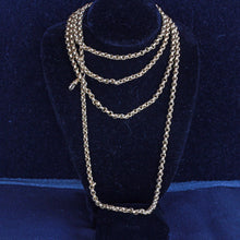 Georgian long chain necklace sautoir muff guard chain gold plated English (7272)