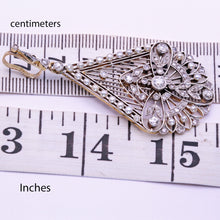 Antique Edwardian Pendant Platinum Gold Diamonds Pearls Europe Bridal (7194)