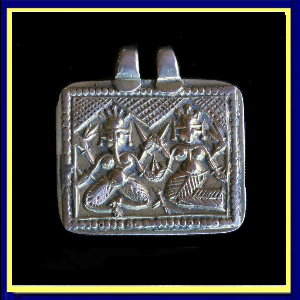 vintage pendant gold Ganesh Laxmi Hindu gods unisex Rajastan Gujerat
