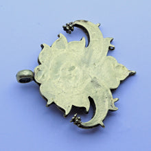 Antique Pendant 22k gold rubies, emeralds, white sapphires Mughal peacocks (7253)