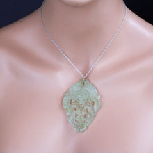 Chinese natural jade pendant carved  Antique Vintage celadon jade (7264)