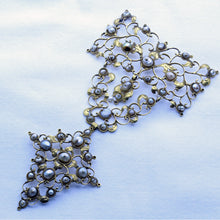 Antique Baroque pendant collar stomacher 19k gold pearls Venetian c1680 (7282)