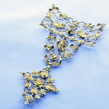 Antique Baroque pendant collar stomacher 19k gold pearls Venetian c1680 (7282)