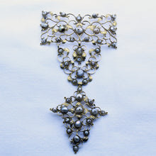 Antique Baroque pendant collar stomacher 19k gold pearls Venetian c1680 (7282)