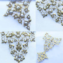 Antique Baroque pendant collar stomacher 19k gold pearls Venetian c1680 (7282)