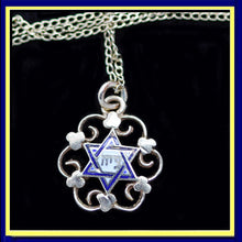 vintage Magen David Star of David pendant charm necklace w gold chain