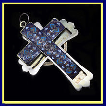Antique Renaissance Cross Pendant Gold Enamel w Victorian Gold Case Unisex