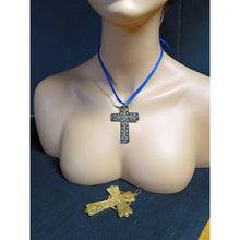 Antique Renaissance Cross Pendant Gold Enamel w Victorian Gold Case Unisex (6165