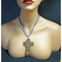 Antique Renaissance Cross Pendant Gold Enamel w Victorian Gold Case Unisex (6165