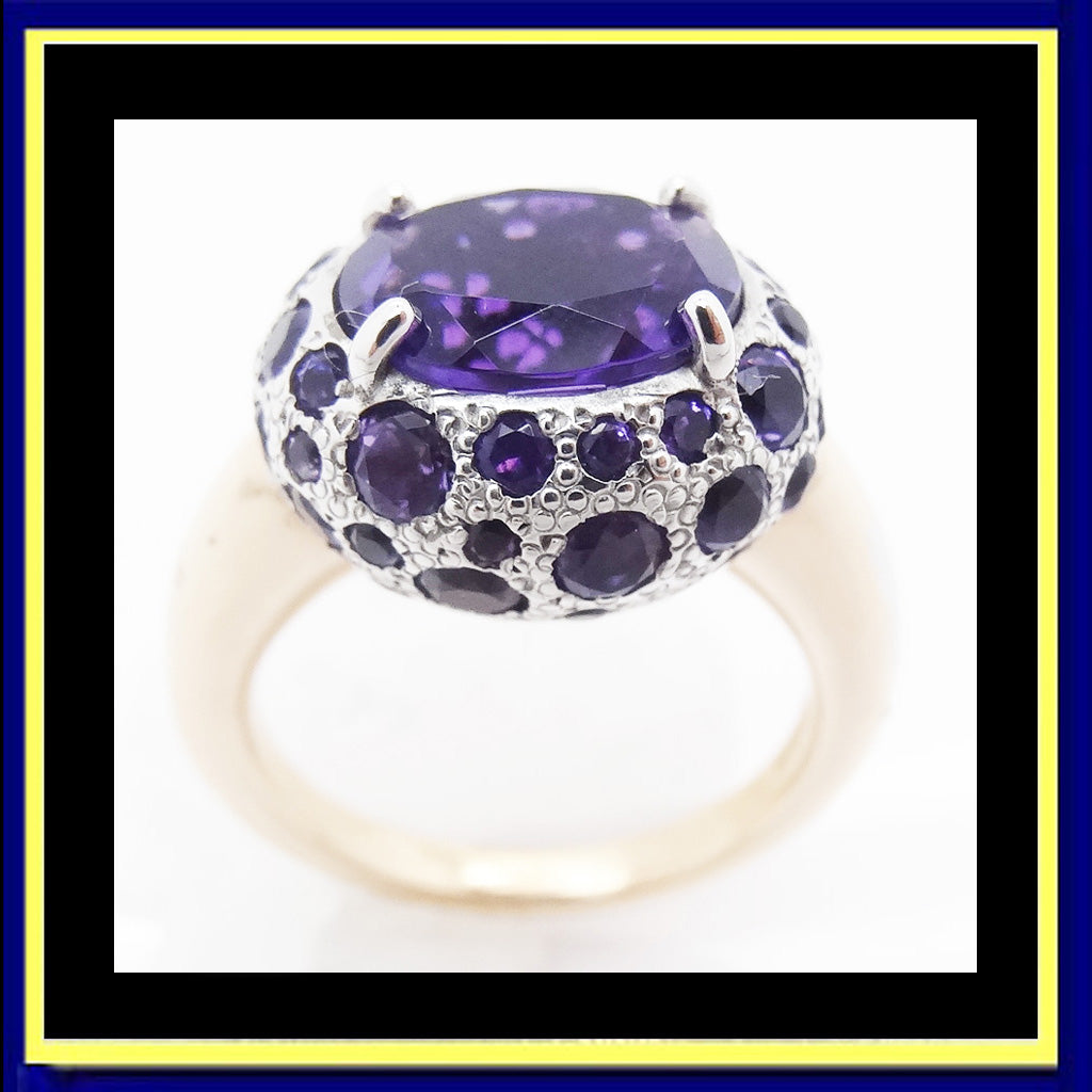 Pomellato tabou ring purple amethyst gold silver Italian 