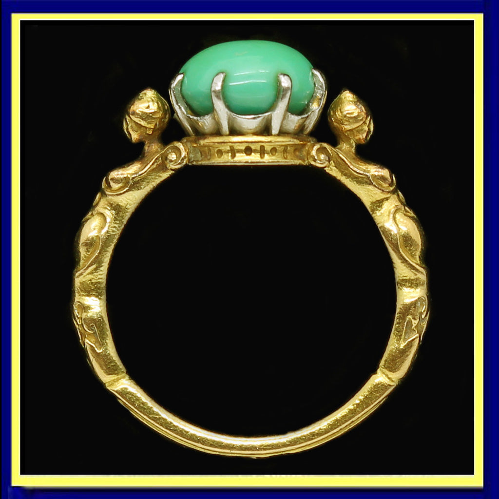 Antique Wiese Neo Renaissance Ring | 18K Gold & Turquoise, Paris (6085 ...
