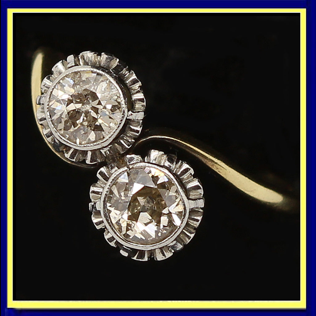 antique diamond ring gold platinum engagement bridal 
