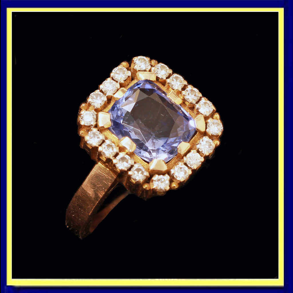 vintage ring sapphire diamonds gold unisex royal Maharaja Mughal