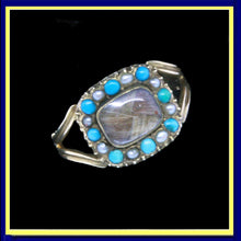antique Georgian ring turquoise pearls gold love token memorial