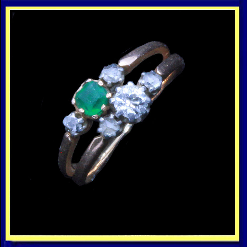 antique Victorian ring gold diamonds paste crossover toi moi French