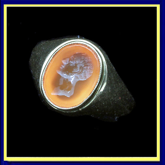 antique signet ring Georgian intaglio cameo gold unisex man woman