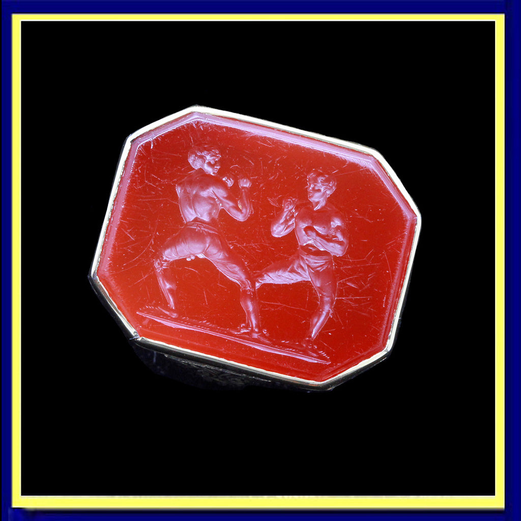 Boxing memorabilia Daniel Mendoza fight Georgian gold cameo ring intaglio