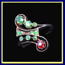 Antique Russian Nouveau ring demantoid garnet spinel gold