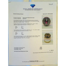 Antique Victorian Ring Ruby Diamonds 18k Gold Silver (7149)