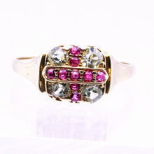 Antique Victorian Ring 18k Gold Rubies Peridot Cross Unisex Man or Woman (7216)