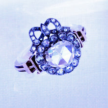 Antique Georgian Diamond Ring 18k Gold Silver Heart Bow Crown French (7230)