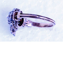 Antique Georgian Diamond Ring 18k Gold Silver Heart Bow Crown French (7230)