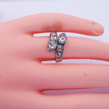 Antique Victorian Ring Diamonds 18k Gold Silver French Versatile Engagement(7239)