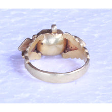 Antique Vintage Ring 22k Gold Turquoise Rock Crystal Rajastan India (7257)